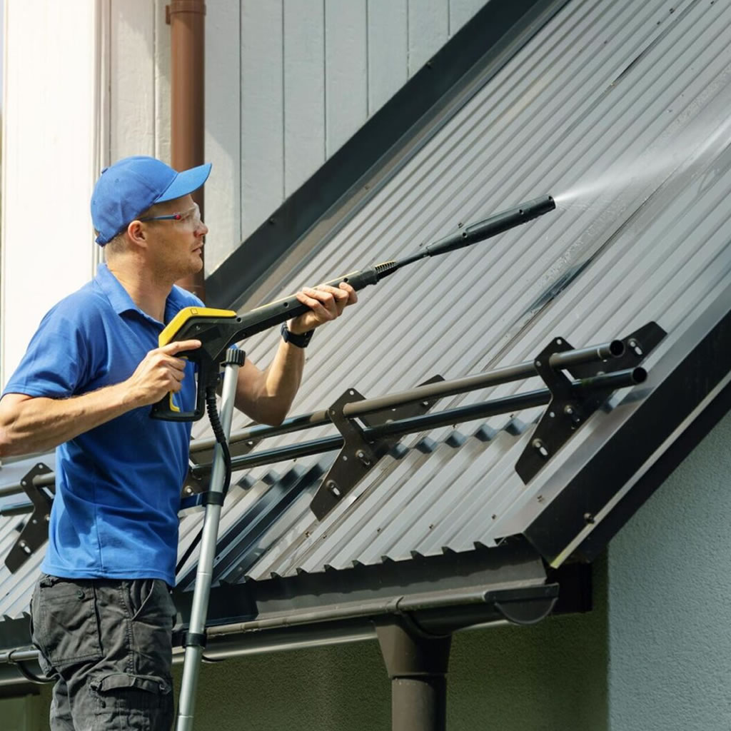 Shingle and metal roof washing services in Clayton NC